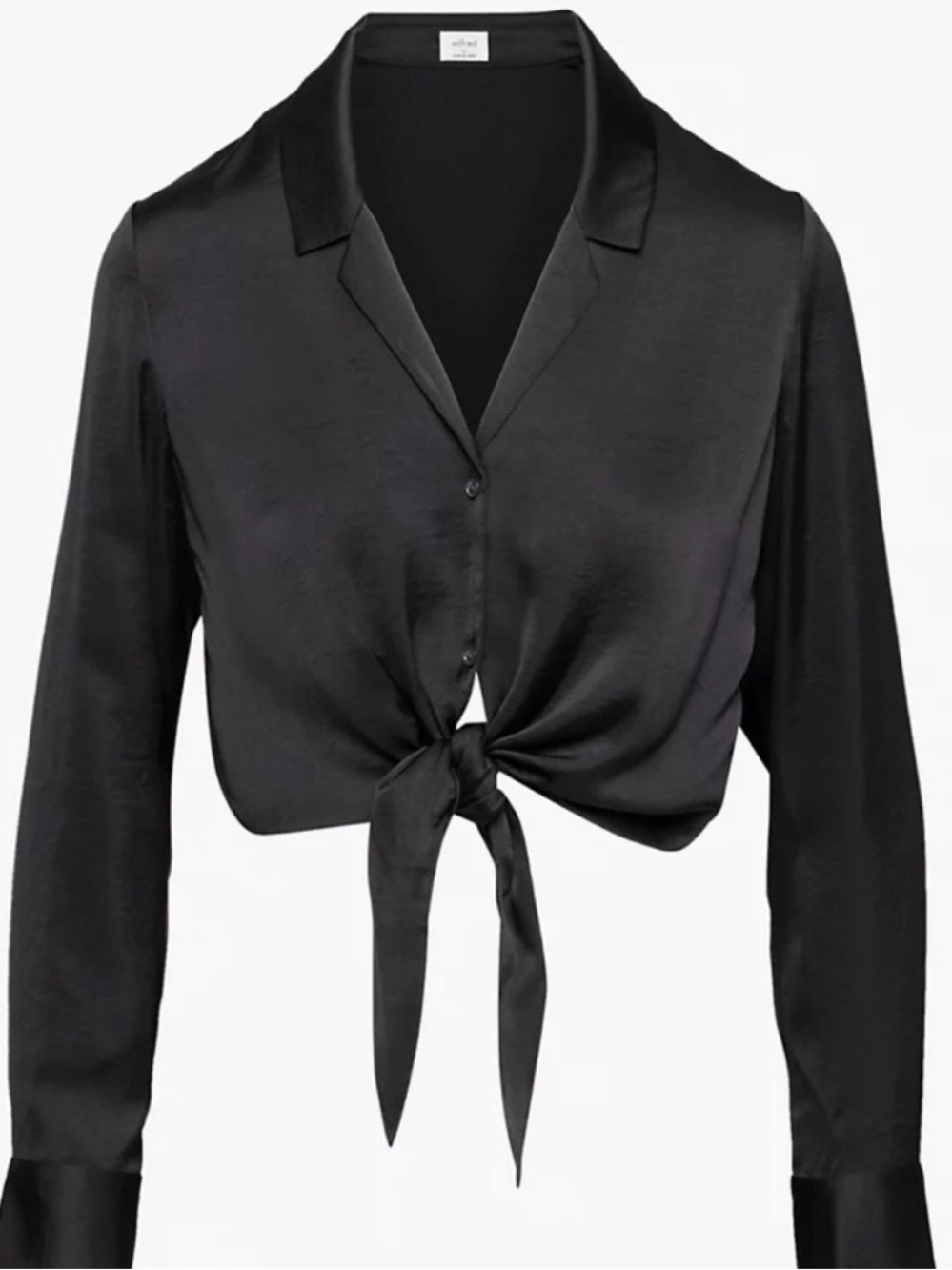 Aritzia Wilfred Tie-Front Satin Blouse